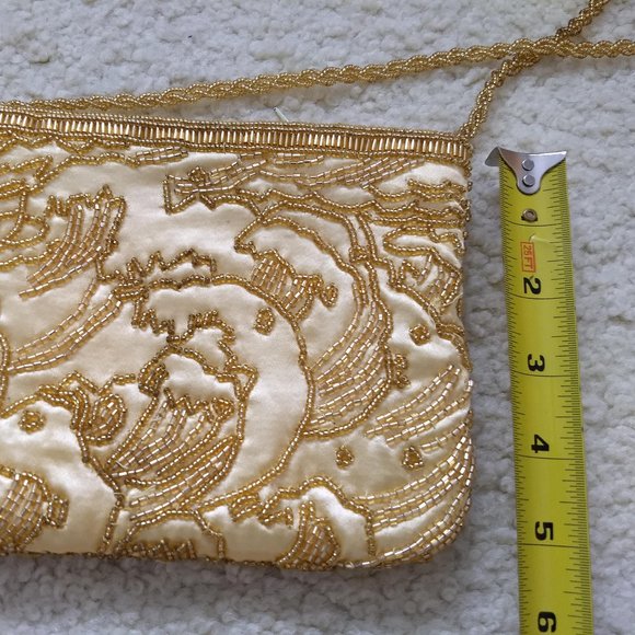 RARE vintage 60s waterfall bead choker collar bib purse set - Picture 9 of 15